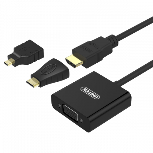 HDMI to VGA轉接器 (配 Micro HDMI to HDMI/ Mini HDMI to UNITEK HDMI 轉接頭)											